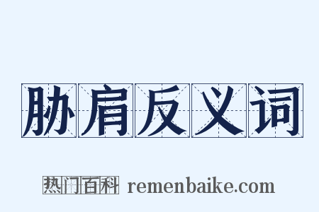 胁肩反义词是什么意思的图片